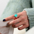 wholesale Silver blue-green synthetic Paraiba 10*14 oval-shaped 5-carat ring, wish hot sale-0-2