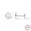 wholesale S925 Sterling Silver Rhinestone Evil Eye Flat Threaded Cartilage Ear Stud, Small Snake Smiley Ear Crawler-0-12
