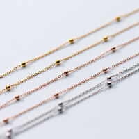 wholesale S925 Sterling Silver Women's Korean Style Fashion Simple Light Bead Necklace Elegant Lady Short Choker Collarbone Chain D359-S925 silver necklace plain silver 925 silver