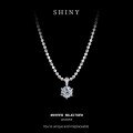 S925 Sterling Silver 05ct Moissanite Simple and Elegant Starry Necklace-0-4