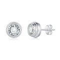 wholesale 18k White Gold Plated Silver, Cloudsame Jewelry New UFO Bubble 05 Carat Moissanite Drill-Test Pen Earrings-0-0