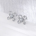 wholesale S925 Sterling Silver All-Over Diamond Zirconia Stud Earrings for Women, Versatile Lucky Four-Leaf Clover Cross-Border New Accessory TEMU-0-2