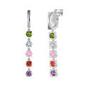 wholesale S925 Sterling Silver Multi-Color Zircon Floral Hoop Earrings, Luxury Cute Earrings Direct from Manufacturer-0-98