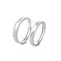 wholesale 925 Sterling Silver Couple Rings, Sweet Erosion Glacier Niche Design High-end Matching Bands Adjustable for Him and Her-0-4