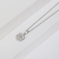 wholesale Metal material small batch design minimalist fresh snowflake pendant women's diamond-encrusted ice crystal necklace luxury collarbone chain free engraving-0-1