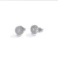 925 Silver Sunflower Moissanite Stud Earrings, Unisex Minimalist Luxury-0-0