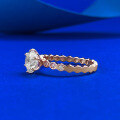 wholesale Rose Gold S925 Silver 70 Six-Prong Round Diamond Hive Setting Diamond Ring Romantic Wedding Band-0-2