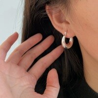 wholesale S925 Sterling Silver Geometric Hollow Minimalist Earrings for Women, Designed with a Sense of Sophistication-Sterling silver