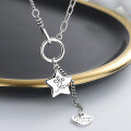 wholesale S925 Sterling Silver Multi-element Accessory Star and Heart Pendant Necklace, Ins Street Style Collarbone Chain for Women-0-3