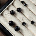 wholesale S925 Sterling Silver Korean Style Fashion Minimalist Black Bead Stud Earrings, Small Batch Design Sense Jewelry M00289-0-2