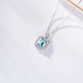 wholesale Classic and sophisticated 18k gold 147ct 5A aquamarine necklace pendant custom-made-0-4