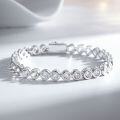 Sterling Silver Bubble Bracelet with Yellow Diamonds, Unisex Cuban Chain Wholesale-0-1