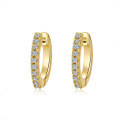 18K Gold Plated S925 Silver Moissanite Straight Stud Earrings-0-3