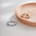 wholesale Metal material first: Rose gold sapphire channel set open ring, niche design, high-end, lightweight luxury, versatile vintage ring-0-0
