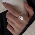 wholesale 925 Sterling Silver Ring Women's Ins Trendy Small Unique Design Sense Personality Vintage Minimalist Temperament Aloof Style Index Finger Ring-0-0