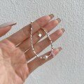 wholesale S925 Sterling Silver Korean and Japanese Light Luxury New Design Women's Bracelet with Shell Pearl, Heart Zircon, and Small Fragmented Silver Beads-0-3