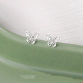 wholesale S925 Sterling Silver Korean-style Forest Butterfly Ear Studs For Women, Versatile, Fresh And Fashionable, Ideal For Sensitive Ears, Small And Exquisite-0-4