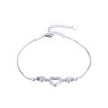 wholesale S925 Sterling Silver Heart-shaped Openwork Bracelet for Women, Korean-style Simple and Fashionable Zircon Micro-set Bangle, Student Best Friend Hand Jewelry-0-4