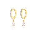 wholesale Brass Luxury High-end Crystal-embellished Colored Teardrop Ear Cuffs,ins。-0-9