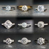 wholesale Sterling Silver D Color Moissanite Ring for Women 1 Carat Classic Six-Prong Tiffany Style Ring Four-Prong Luxe Large Carat Moissanite Ring-MS187 (Mosan) No. 5