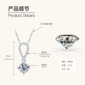 925 Sterling Silver D Color Moissanite Geometric Drop Pendant Necklace-0-4