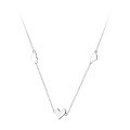 wholesale S925 Silver Gradient Three Small Hearts Necklace, Exquisite and Minimalist Style Mini Heart-shaped Collarbone Chain D9188-0-4