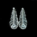 wholesale 925 Silver Gold-Plated Earrings with High-Carbon Diamonds, Feather, and Aquamarine for Luxurious Banquet Events, Versatile Women's Earrings-0-3