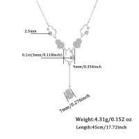 wholesale S925 Sterling Silver Tassel Gourd Pendant Women's Necklace High-End Design Niche Luxury Collarbone Chain Live Streaming Hot Seller-2.5mm+3mm (Moissanite) Necklace 925 Silver