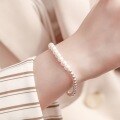wholesale S925 Sterling Silver Fashion Popular Shell Bead Strand Bracelet OT Chain with Pearl Bracelet Exquisite Circle Buckle Accessory-0-1