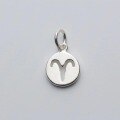 wholesale S925 sterling silver plain silver zodiac round pendant charm DIY handmade bracelet accessory-0-4