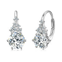 S925 Sterling Silver D-color Moissanite Luxury Earrings-Sparkling Star Earrings [White Gold]  925 Silver