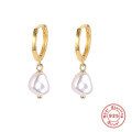 wholesale S925 Sterling Silver Baroque Pearl Ear Cuff, Elegant and Classic Cross-Border Bestseller-0-5