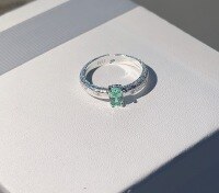 wholesale S925 Sterling Silver Aurora Paraiba Star Wheel Ring, Niche Design for Stacking with Pink Diamond, Padparadscha, and High-Carbon Diamond Ring-Blue Diamond Paraiba Adjustable opening