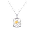 wholesale S925 Sterling Silver Sun Rise Hollow-Out Pendant Women Small Unique Design Inlaid Diamond Fashion Elegant Jewelry Wholesale-0-4