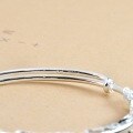 wholesale 999 Silver Blooming Peony Filigree Push-Pull Adjustable Bracelet for Women, Sweet Personality Simple Fashion Bangle-0-1