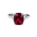 wholesale Metal Material: 925 Silver, New Style of Mujing Jewelry 8*10 Pigeon Blood Red Gemstone Ring with Luxurious Full Diamond Setting for Daily Wear-0-4