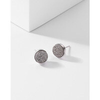 wholesale 925 Sterling Silver Round Stud Earrings for Men, Trendy and Unique Niche High-End Crystal Cluster Earrings for Women, Black Men's Earrings-Crystal Cluster Earrings with Plastic Backing  925 Silver