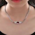 wholesale High-carbon diamond, 34ct lab-grown oval-shaped ruby and sapphire, 8*11mm, 45cm necklace by-0-3