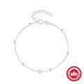 wholesale S925 Sterling Silver Bead Chain Bracelet with Diamonds, a classic and versatile women's accessory for layering-0-4