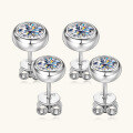 wholesale S925 Silver Round Moissanite Stud Earrings Bubble Couple Style, Fashionable and Versatile Elegant Ear Accessories-0-1