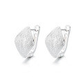 wholesale S925 Sterling Silver Brushed Surface Square Ear Clasps, Korean-style Exquisite and Versatile Earrings-0-5