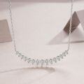 925 Silver Moissanite Necklace, Fashionable and Versatile Smile Pendant with Luxurious Appeal-0-0