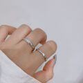 wholesale Metal material Mobius loop couple rings, a niche design forValentine's Day gift for boyfriend/girlfriend, open-ended matching ring set-0-3