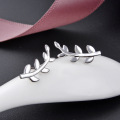 wholesale S925 minimalist Japanese-Korean forest leaf earrings for women, fashionable student sweet and fresh trendy jewelry wholesale-0-5