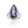 wholesale S925 Silver Luxury High-End Colored Gemstone Ring, Fashionable and Unique with Plated Crystal-0-6