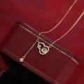 wholesale S925 Sterling Silver Fu Character Gourd Necklace for Women, New Style Versatile Necklace, Small Exclusive Design High-End Choker-0-2