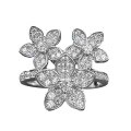 wholesale S925 Silver Blossom Cluster Three-Flower Ring for Women, European and American French Style Fashion Versatile Design, Mu Jing Jewelry New Collection-0-4