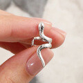 wholesale Metal: S925 Sterling Silver, Single Snake Animal Ear Cuff, Fashion Sweet and Cool Aloof Style, Trendy Personality, Ins Style Ear Cuff Earring-0-3