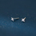 wholesale S925 Sterling Silver Fresh and Sweet Ins Style Niche Designed Exquisite Diamond-Inlaid Star Earrings M06620-0-2