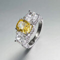 wholesale S925 metal set with 7*9 yellow high-carbon diamond,-0-3